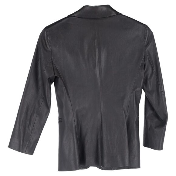 Pre Loved The Row Vintage Leather Blazer Jacket Women black Leather Jackets - Picture 3 of 6
